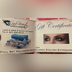 Full set of eye lash extensions $200 value, $100 OBO